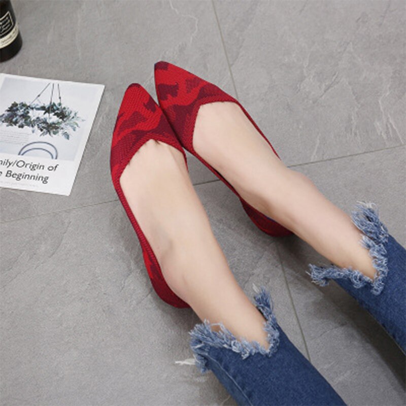 Women's Breathable Knit Pointed Summer Shoes