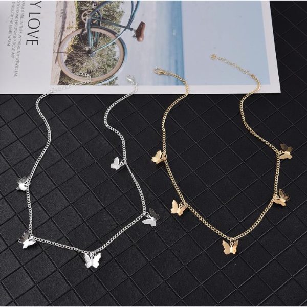 Gold Chain Butterfly Pendant Choker for Women - Image 5