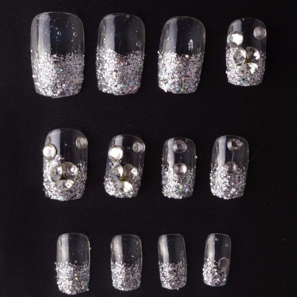 Crystal Snowflakes False Nails 24 Pcs - Image 5