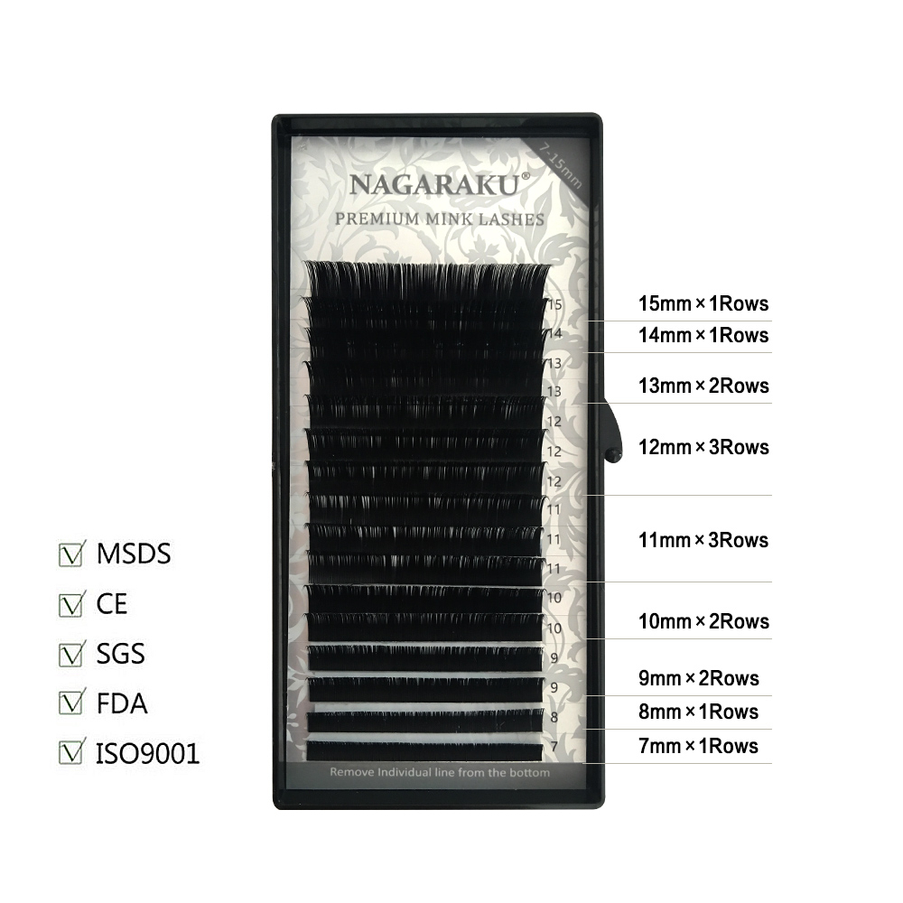 16 Rows Natural Mink Makeup Individual Eyelashes