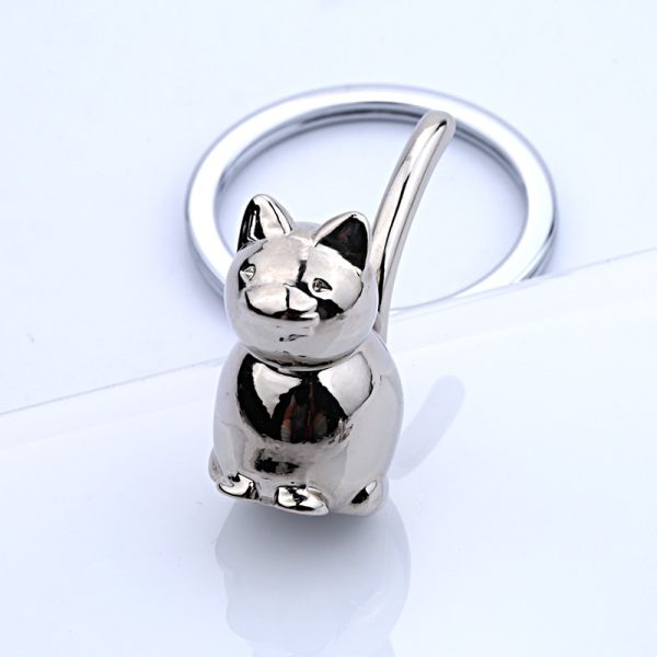 3D Cat Shaped Metal Keychain - Image 6