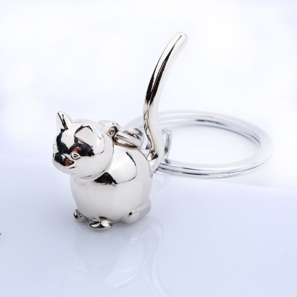 3D Cat Shaped Metal Keychain - Image 7