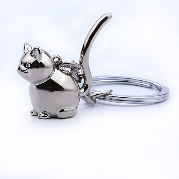 3D Cat Shaped Metal Keychain - Image 4