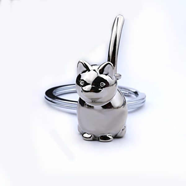 3D Cat Shaped Metal Keychain - Image 5