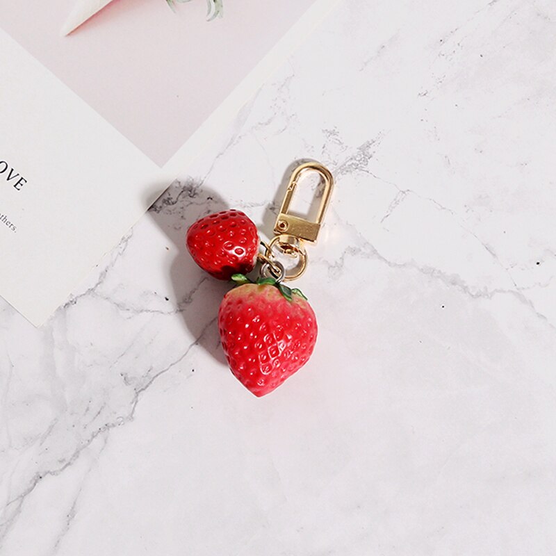 Strawberry / Red Heart Keychain for Women