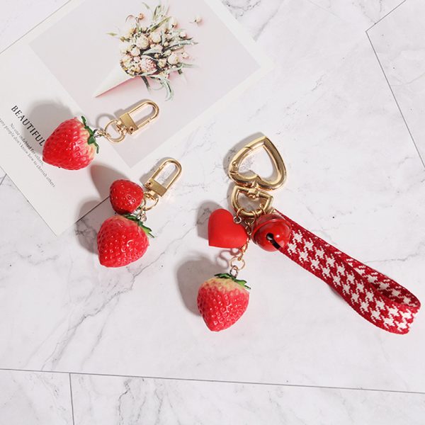 Strawberry / Red Heart Keychain for Women