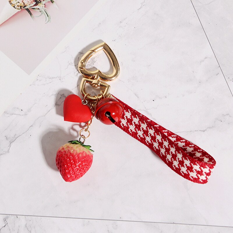 Strawberry / Red Heart Keychain for Women