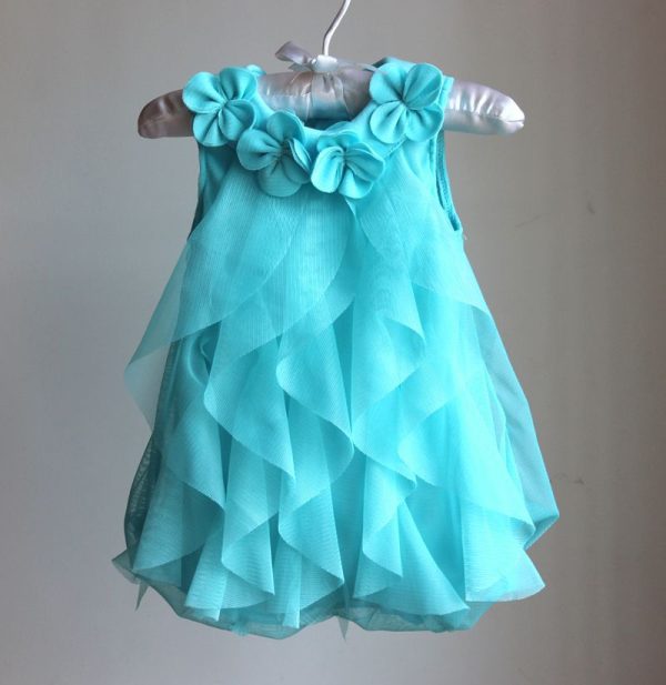 Fancy Summer Floral Chiffon Baby Girl's Party Dress - Image 4