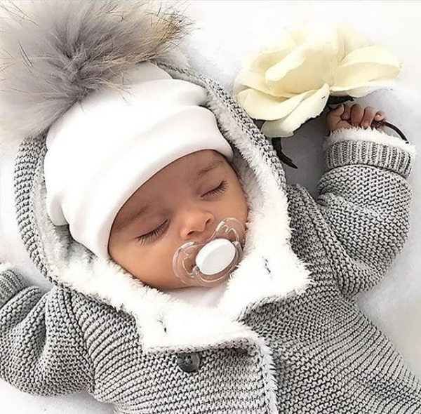 Baby's Cotton Hat with Pompom