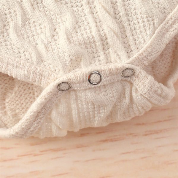 Baby's Knitted Solid Romper with Pants - Image 7