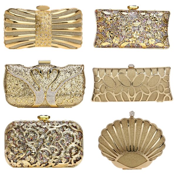 Luxury Style Women's Diamonds Decorated Party Clutch Purse