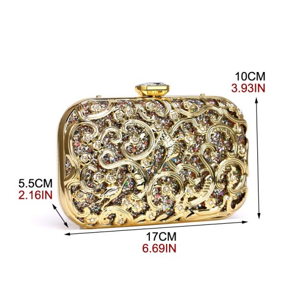 Luxury Style Women's Diamonds Decorated Party Clutch Purse - Image 7