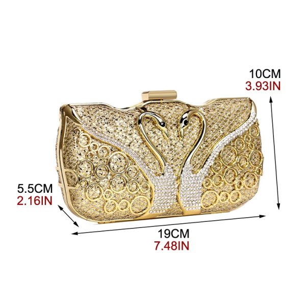 Luxury Style Women's Diamonds Decorated Party Clutch Purse - Image 8