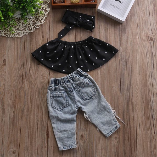 Baby Girl's Casual Dotted Clothing Set - Image 5