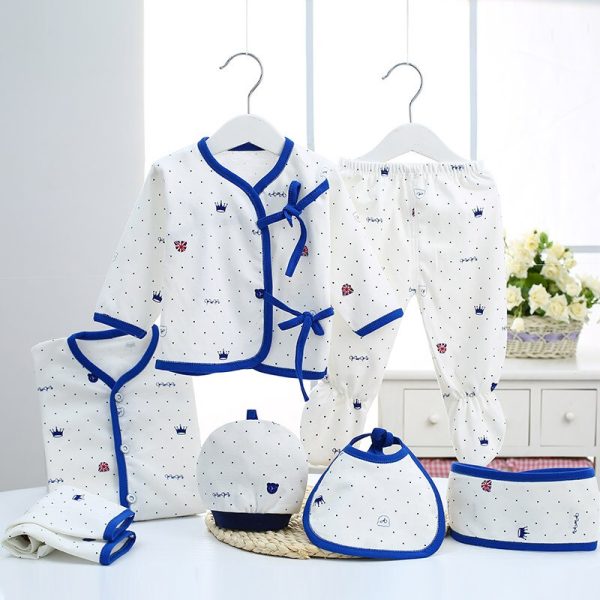 Newborn Baby's Cotton Clothing 7 Pcs Set - Image 8
