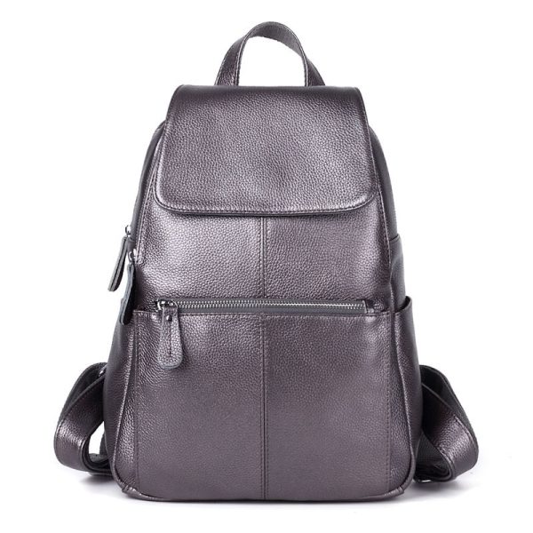 Casual Colorful Women's Genuine Leather Backpack - Image 3