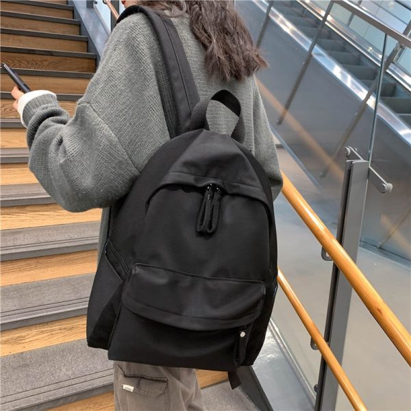 Women's Simple Canvas Backpack - Image 4