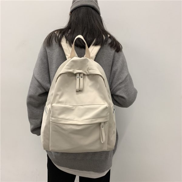 Women's Simple Canvas Backpack - Image 5