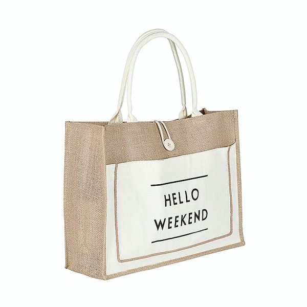 Multicolored Linen Women's Shopping Bag - Image 4