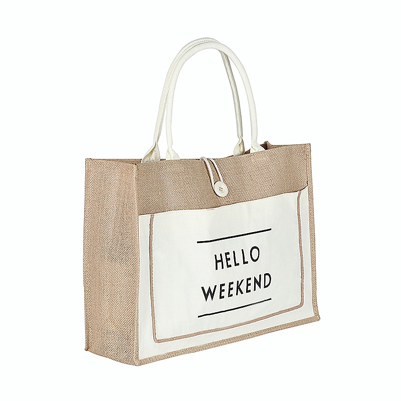 Multicolored Linen Women's Shopping Bag