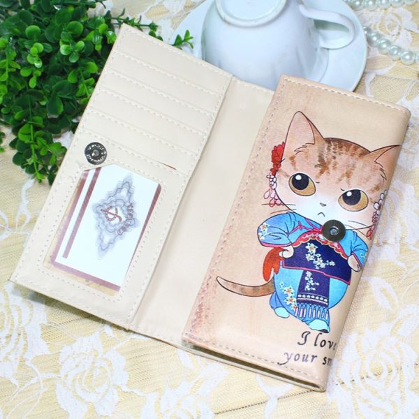 Women's Soft Cat Printed Long Wallets - Image 7