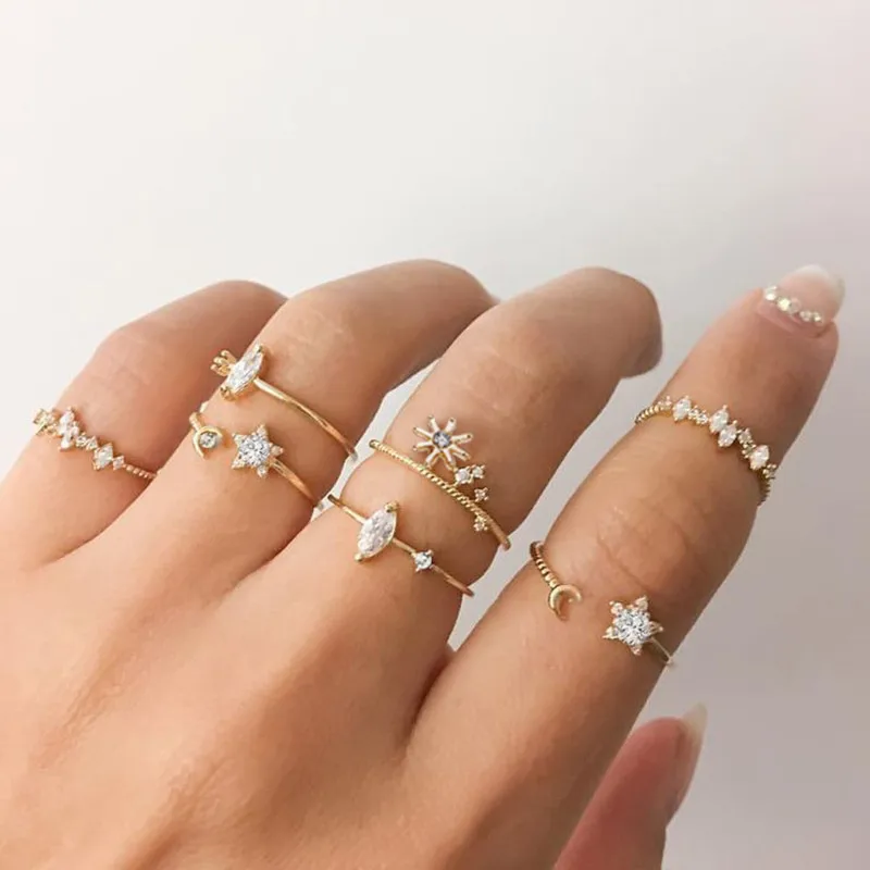 Women's Boho Rings Set