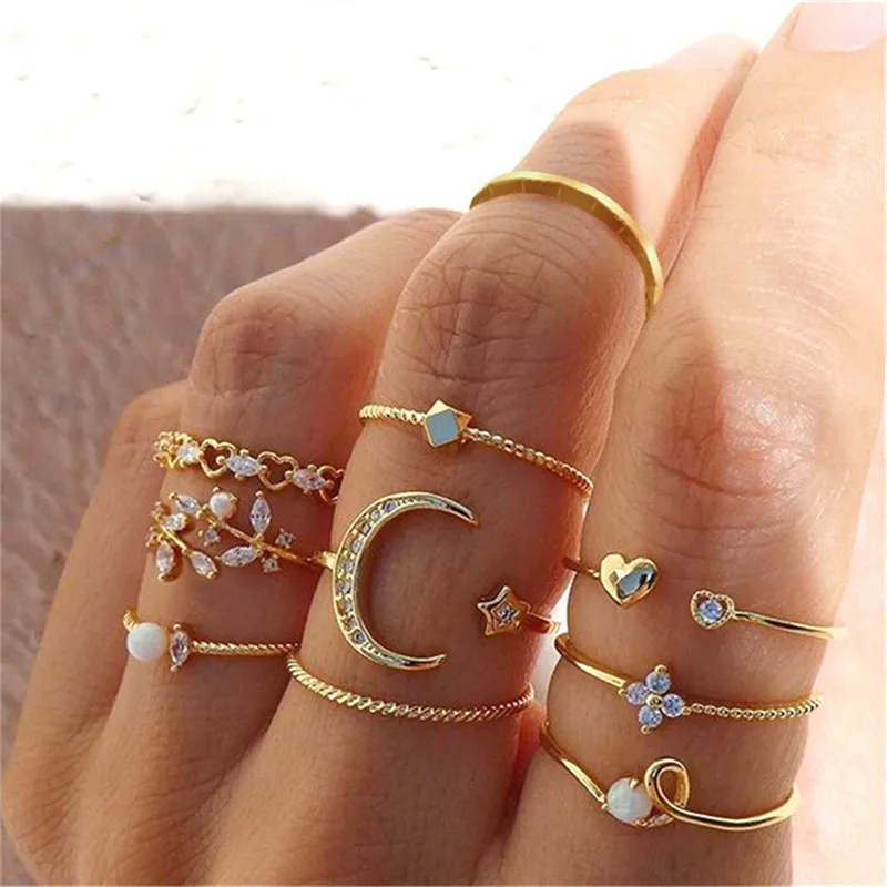 Women's Boho Rings Set