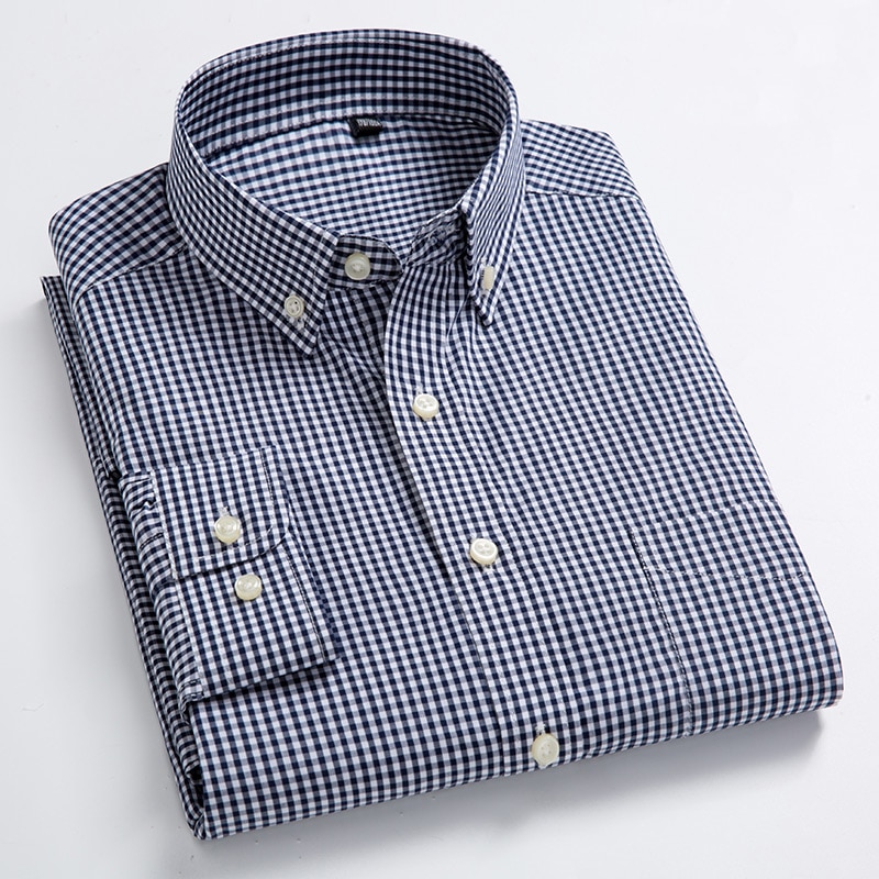 Men's Plaided Cotton Casual Shirt