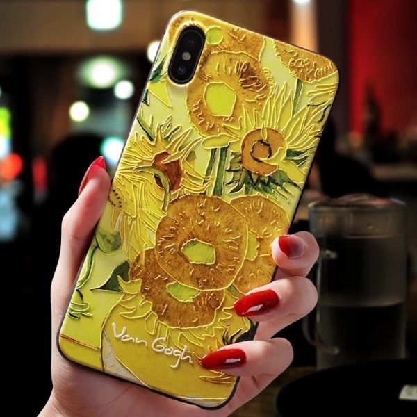 Vintage Van Gogh Art Silicone iPhone Case - Image 5