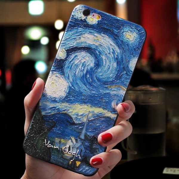 Vintage Van Gogh Art Silicone iPhone Case - Image 6