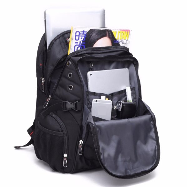 Men's Diagonal Zippper USB Backpack - Image 6