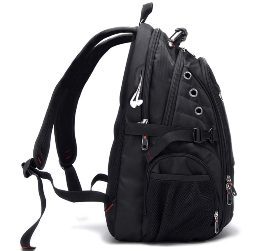 Men's Diagonal Zippper USB Backpack