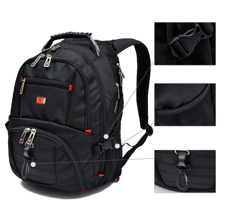 Men's Swiss Multifunctional Waterproof Laptop Backpack