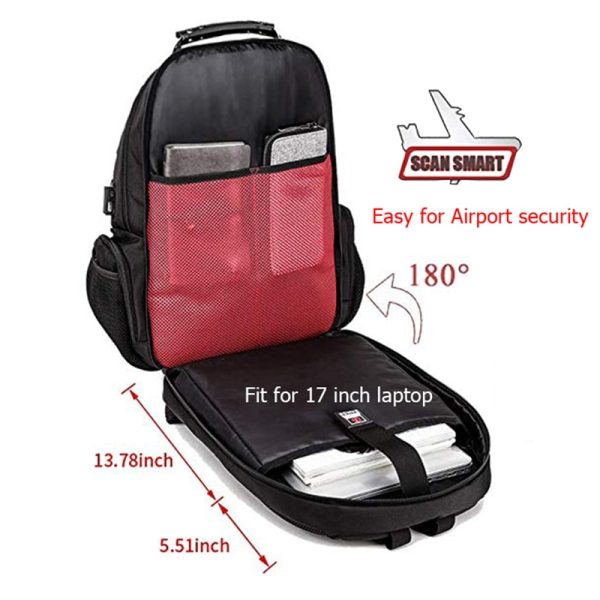 Men's 45L USB Backpack with Raincover - Image 7