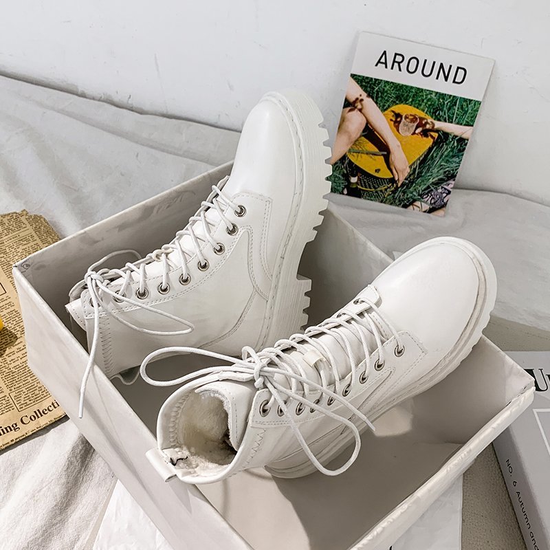 Women's Fashion Leather High Ankle Boots