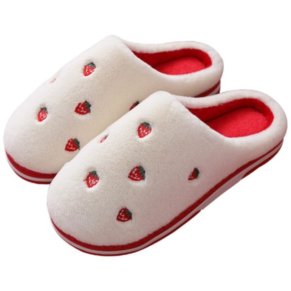 Anti-Slip Berry Patterned Warm Plush Slippers - Image 8