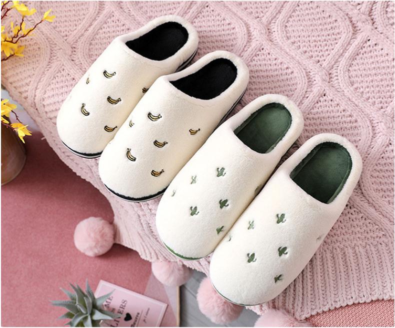 Anti-Slip Berry Patterned Warm Plush Slippers