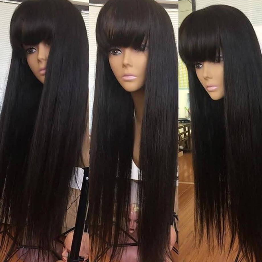 100% Human Hair Wig with Bang