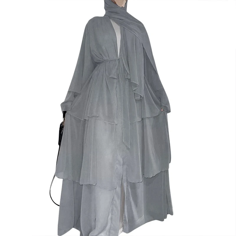 Women's Chiffon Solid Muslim Kaftan