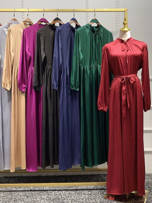 Women's Muslim Satin Abaya - Image 5