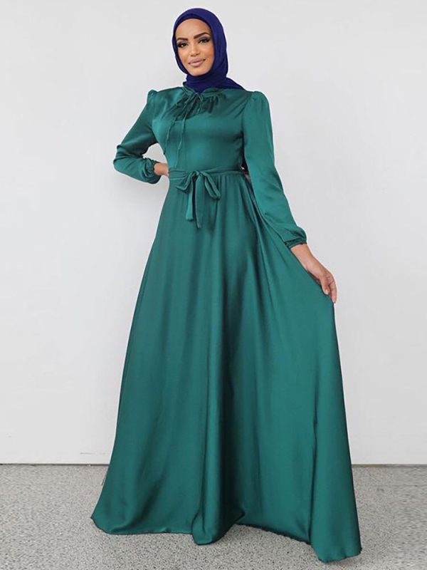 Women's Muslim Satin Abaya - Image 6