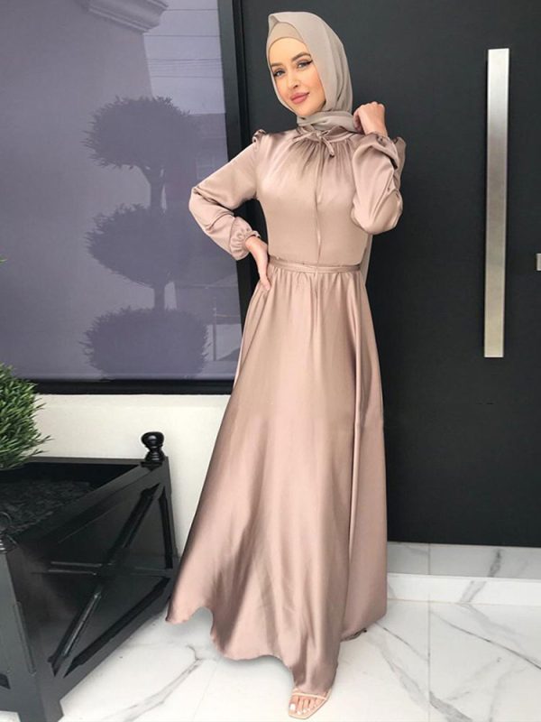 Women's Muslim Satin Abaya - Image 8