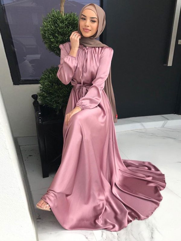 Women's Muslim Satin Abaya - Image 3
