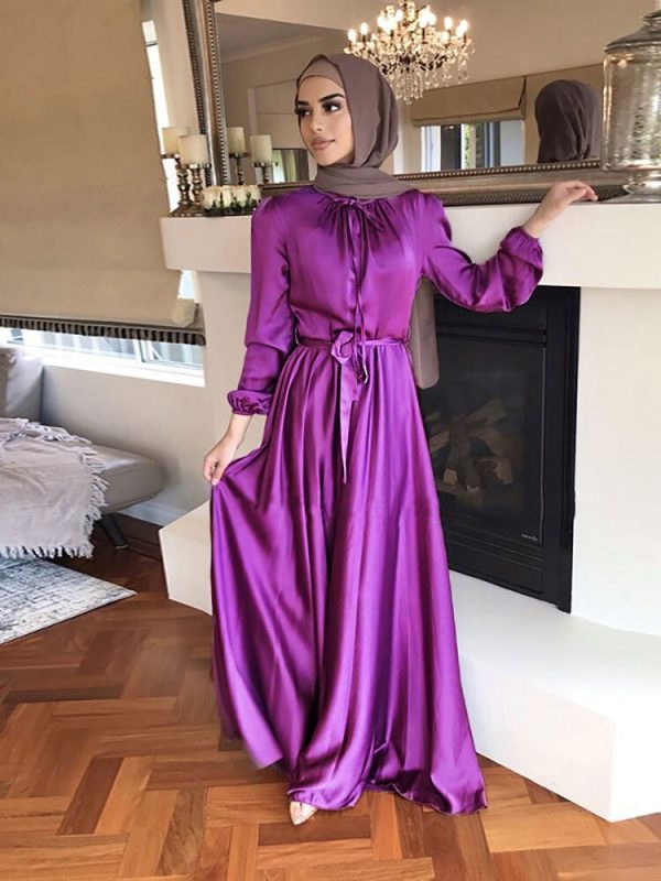 Women's Muslim Satin Abaya - Image 7