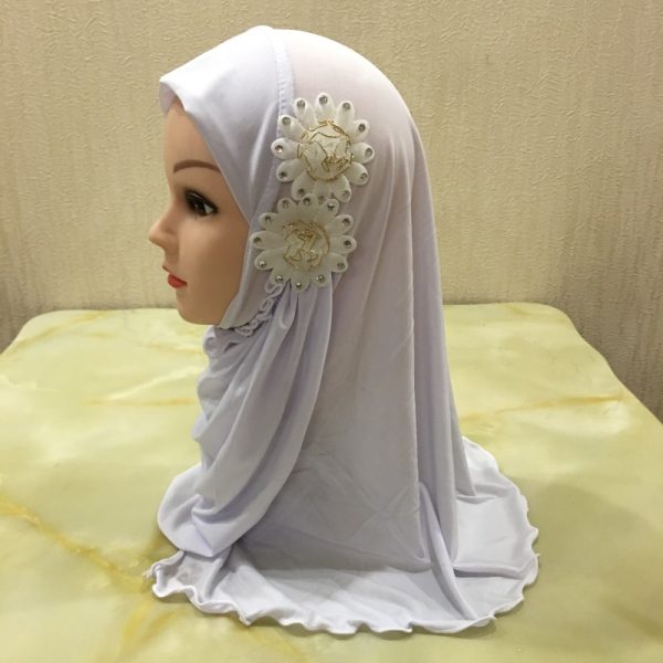 Girl's Cute Floral Hijab - Image 8