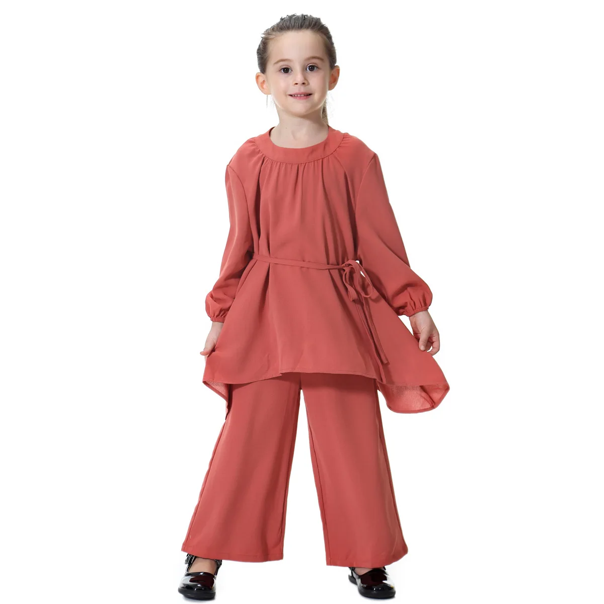 Girl's Muslim Solid Clothing Set