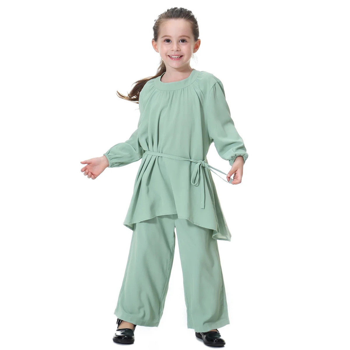 Girl's Muslim Solid Clothing Set