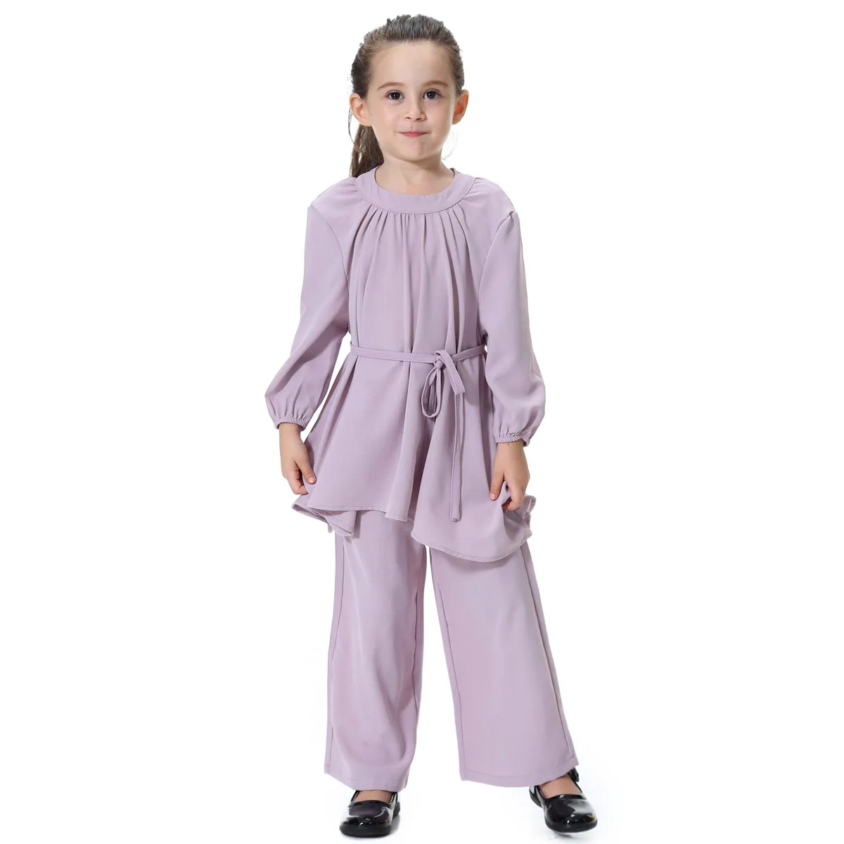 Girl's Muslim Solid Clothing Set