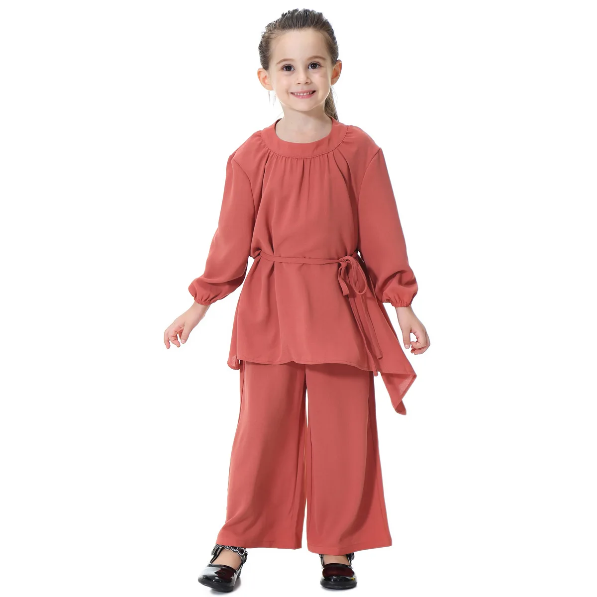 Girl's Muslim Solid Clothing Set