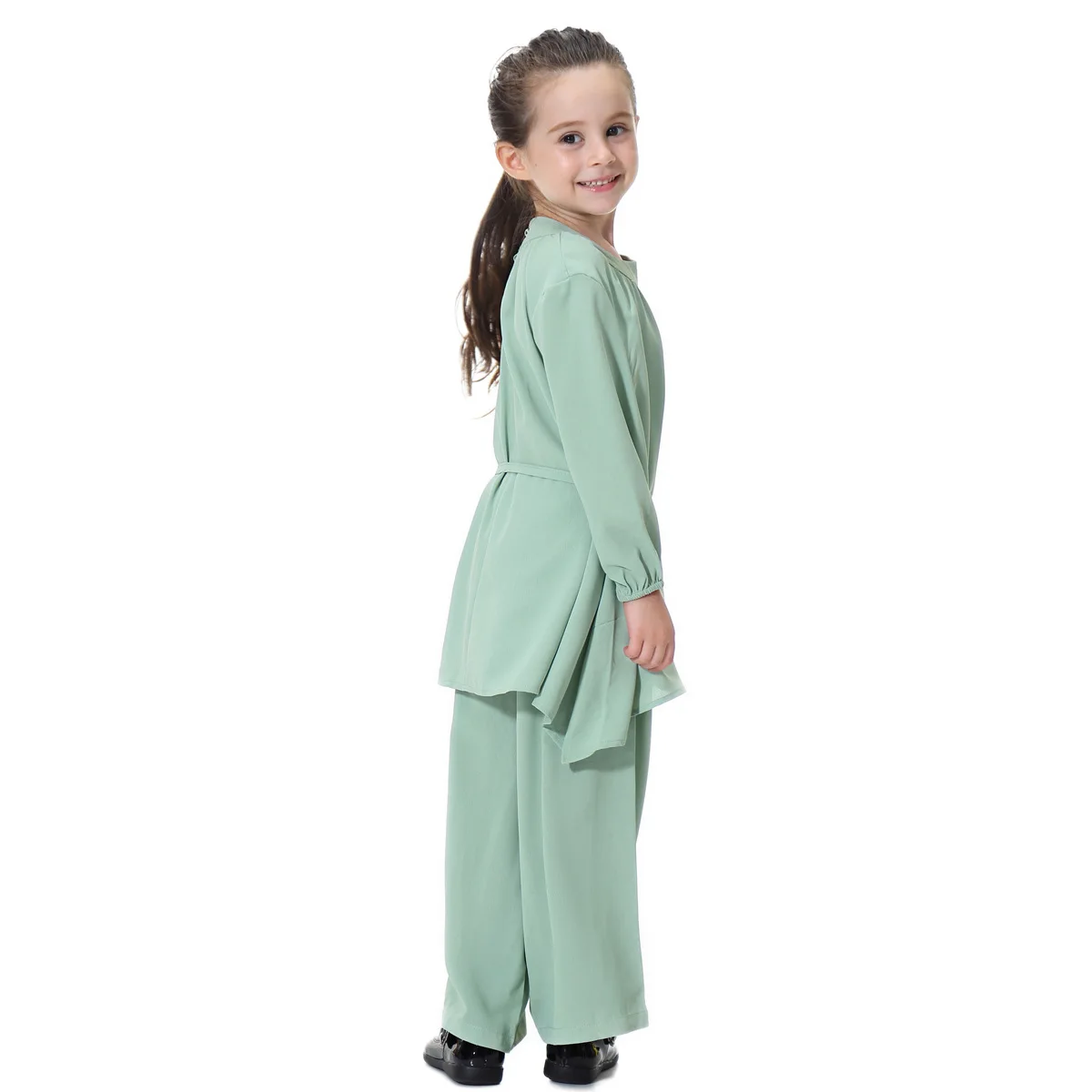 Girl's Muslim Solid Clothing Set